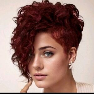 Women's Burgundy Hair Synthetic Wig